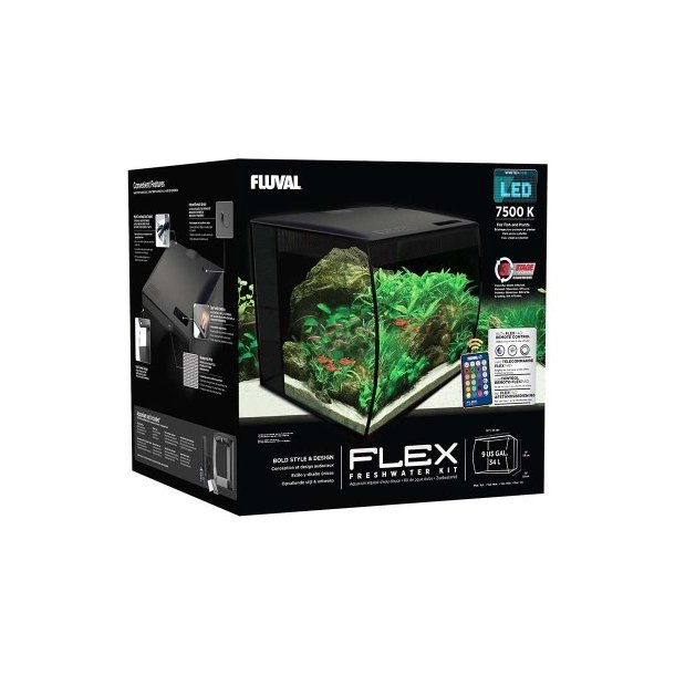 Fluval Flex L Sort Fluval Flex Akvarier Samt Reservedele